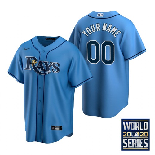 Men's Tampa Bay Rays Active Player Customized Blue 2020 World Series Bound Custom Stitched MLB Jersey